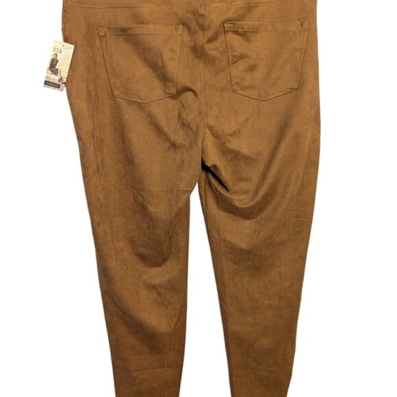 Karen Kane Womens Tan Faux Suede Pull-On Pants Back Pockets - Picture 11 of 16